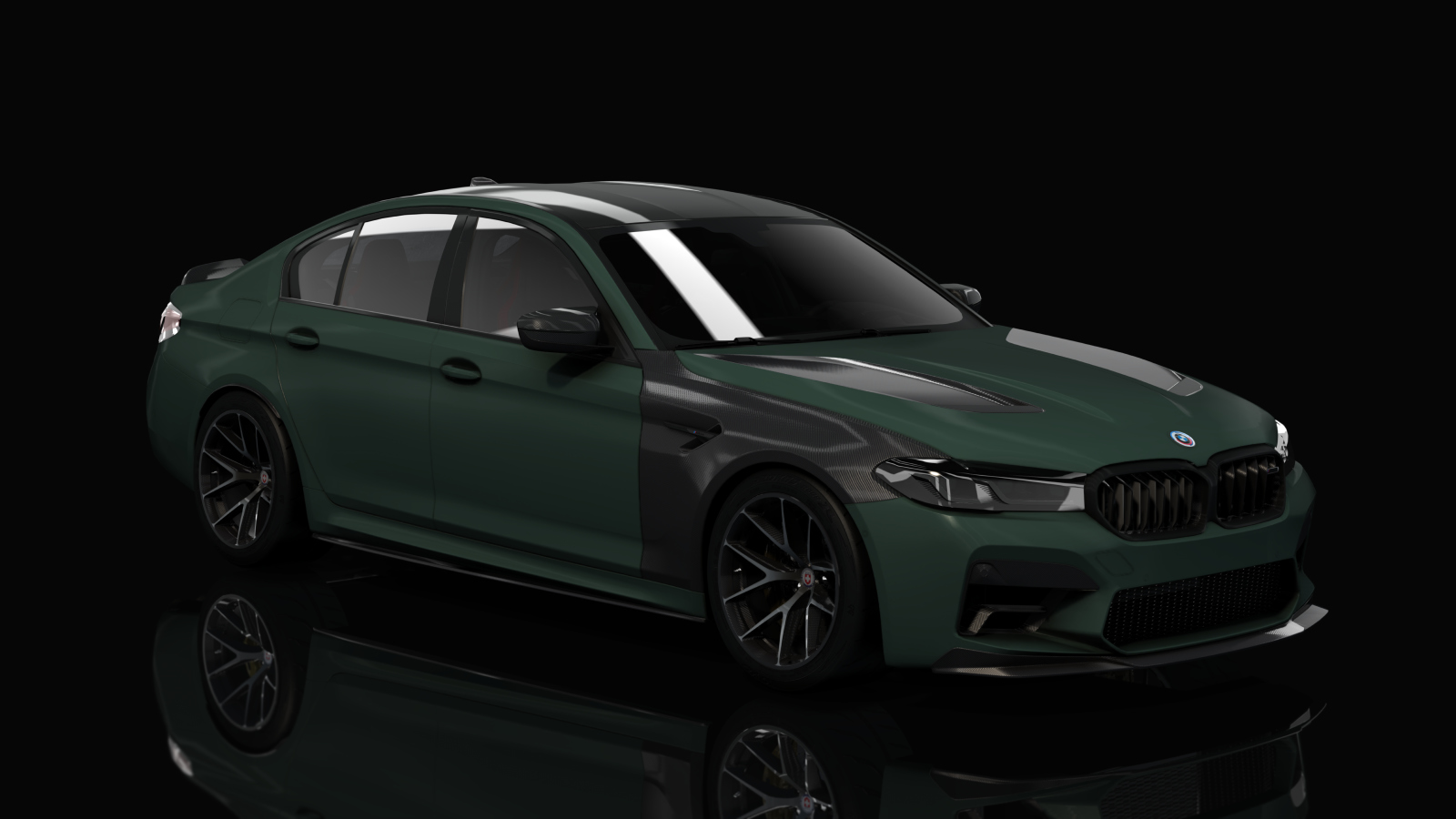 BMW M5 CS F90 Tuned, skin 03_Frozen Deep Green Metallic Black Accents