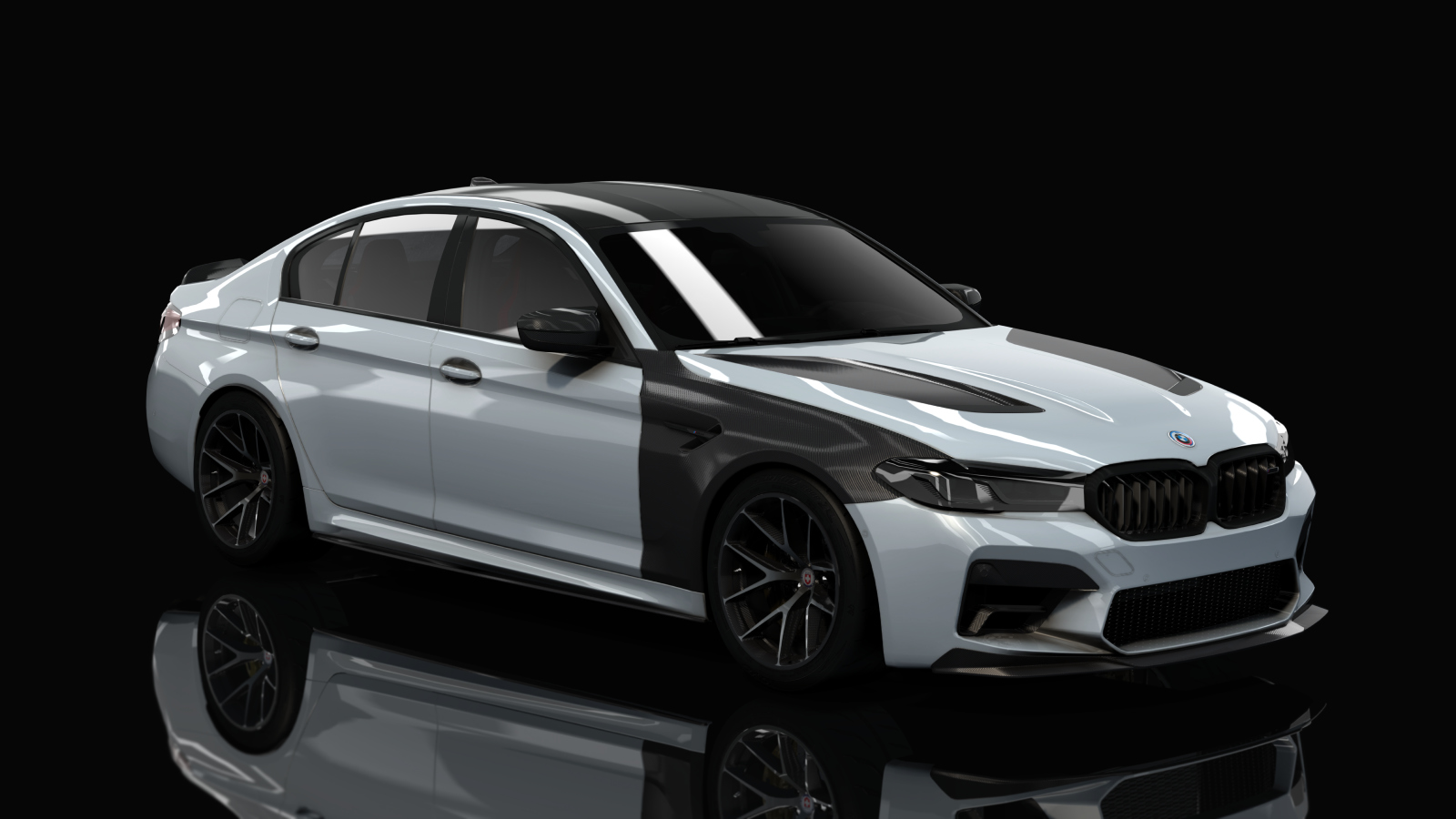 BMW M5 CS F90 Tuned, skin 04_Alpine White Black Accents