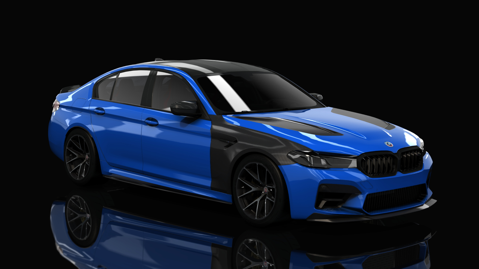 BMW M5 CS F90 Tuned, skin 13_Sonic Speed Blue Metallic Black Accents