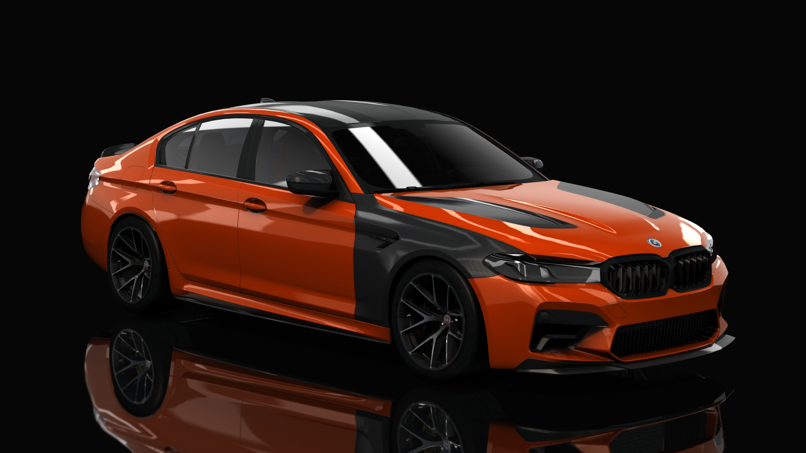 BMW M5 CS F90 Tuned, skin 19_Fire Orange III Black Accents