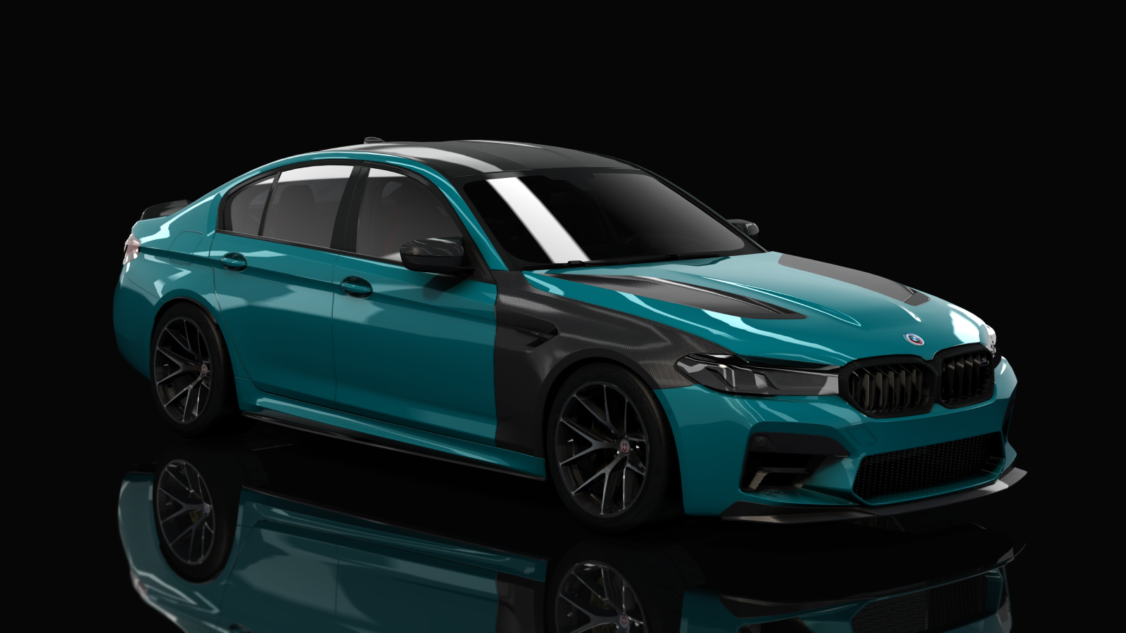 BMW M5 CS F90 Tuned, skin 24_Lagoon Green Metallic Black Accents