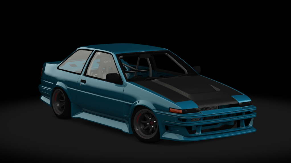 Toyota AE86 Coupe Trueno, skin envy_cyan_blue