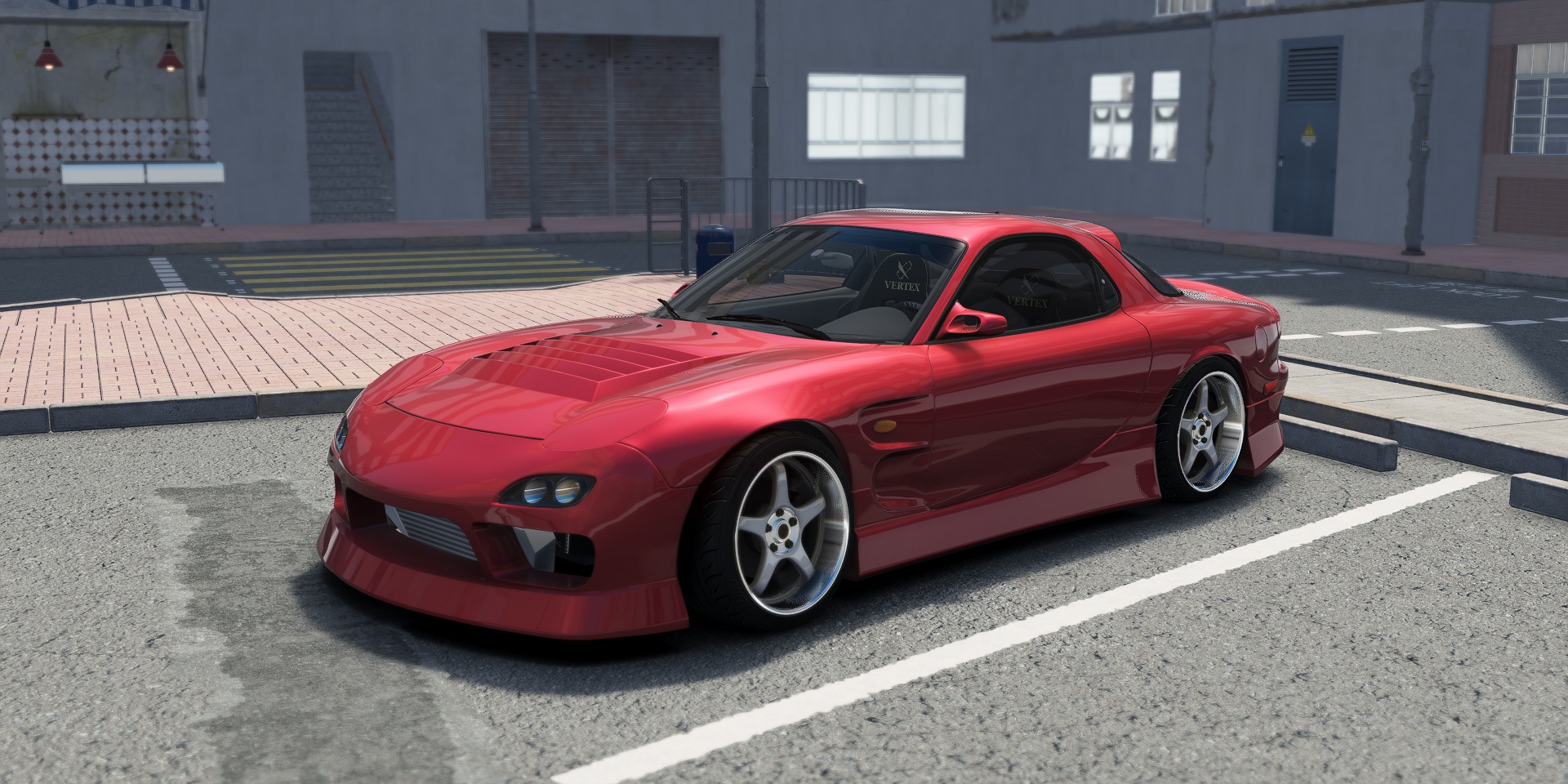 DWG Mazda RX-7 FD3S BN LHD, skin vintage_red_ii