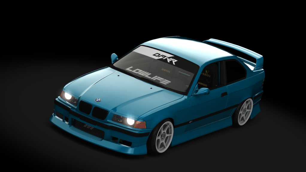 ANG BMW E36 M50 TURBO JDM, skin envy_turquoise_blue