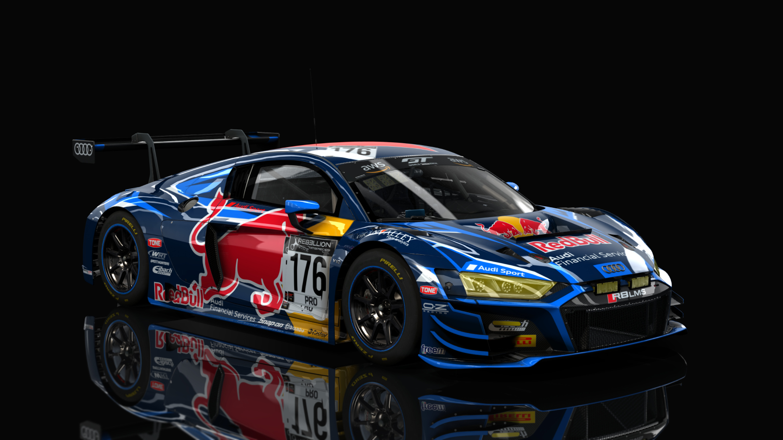 GT3 Audi R8 LMS Evo 2019, skin redbull_2020_blue_176