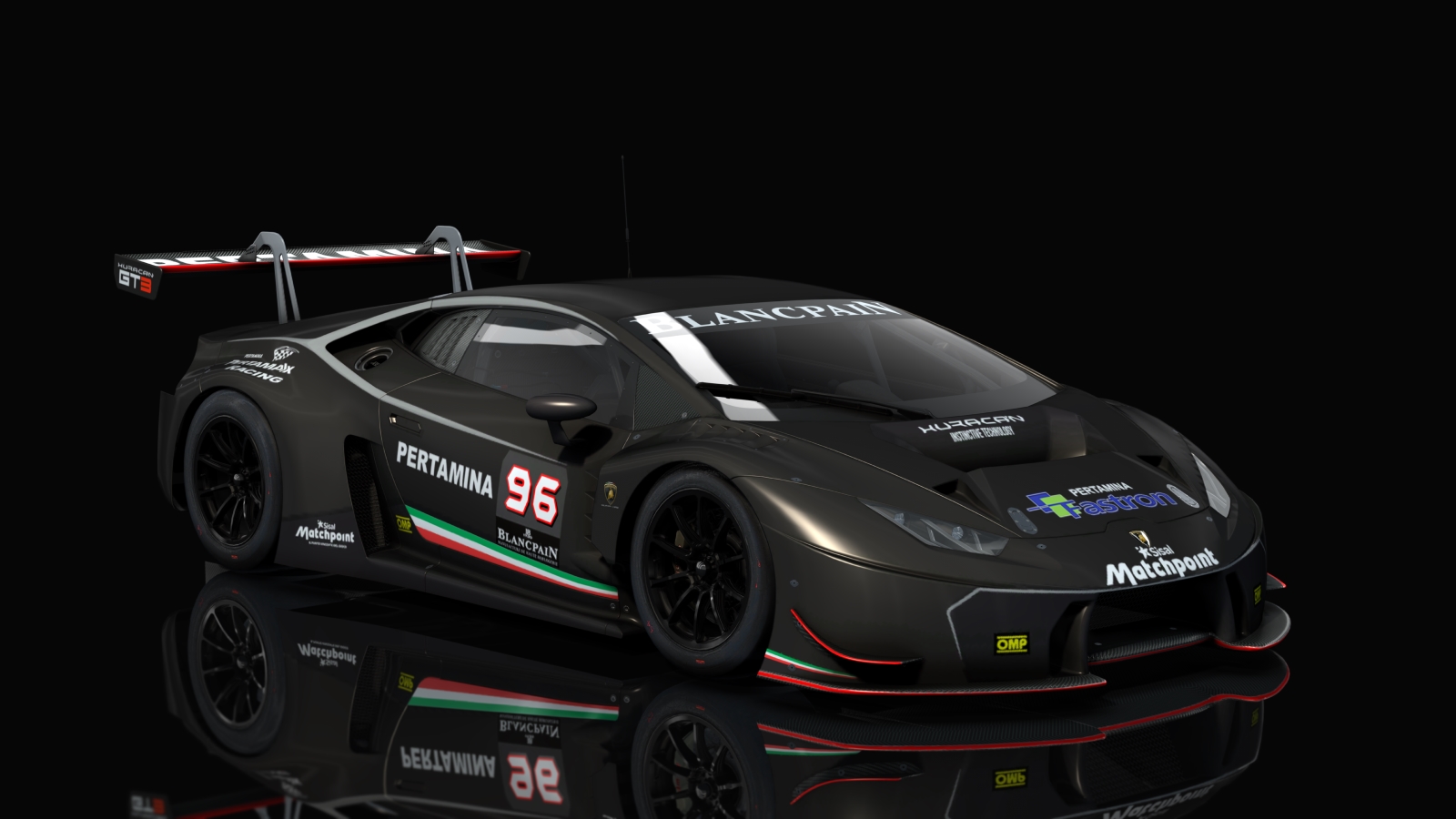 GT3 Lamborghini Huracan, skin Racing_Black_matte