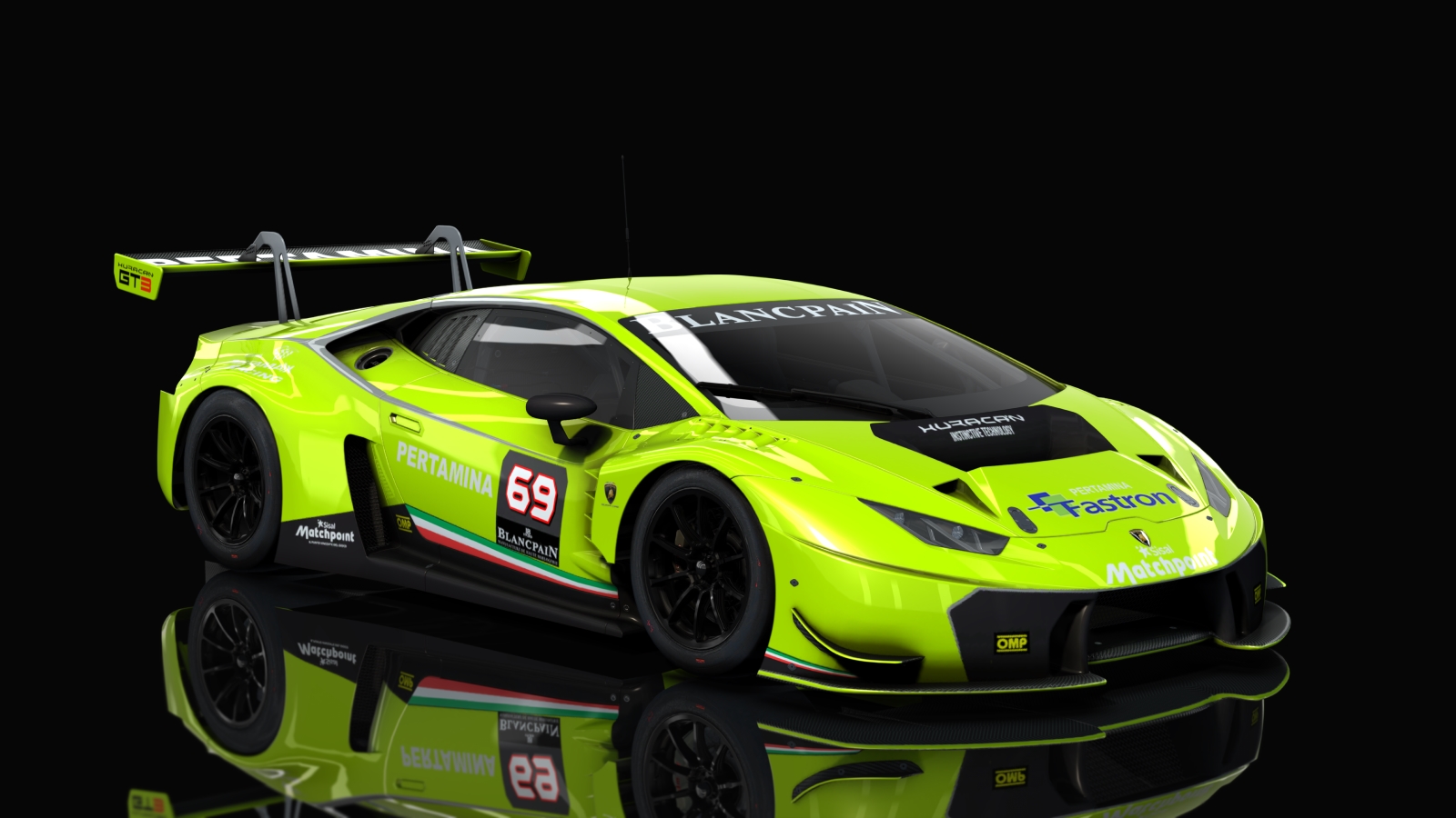 GT3 Lamborghini Huracan, skin Racing_Lime