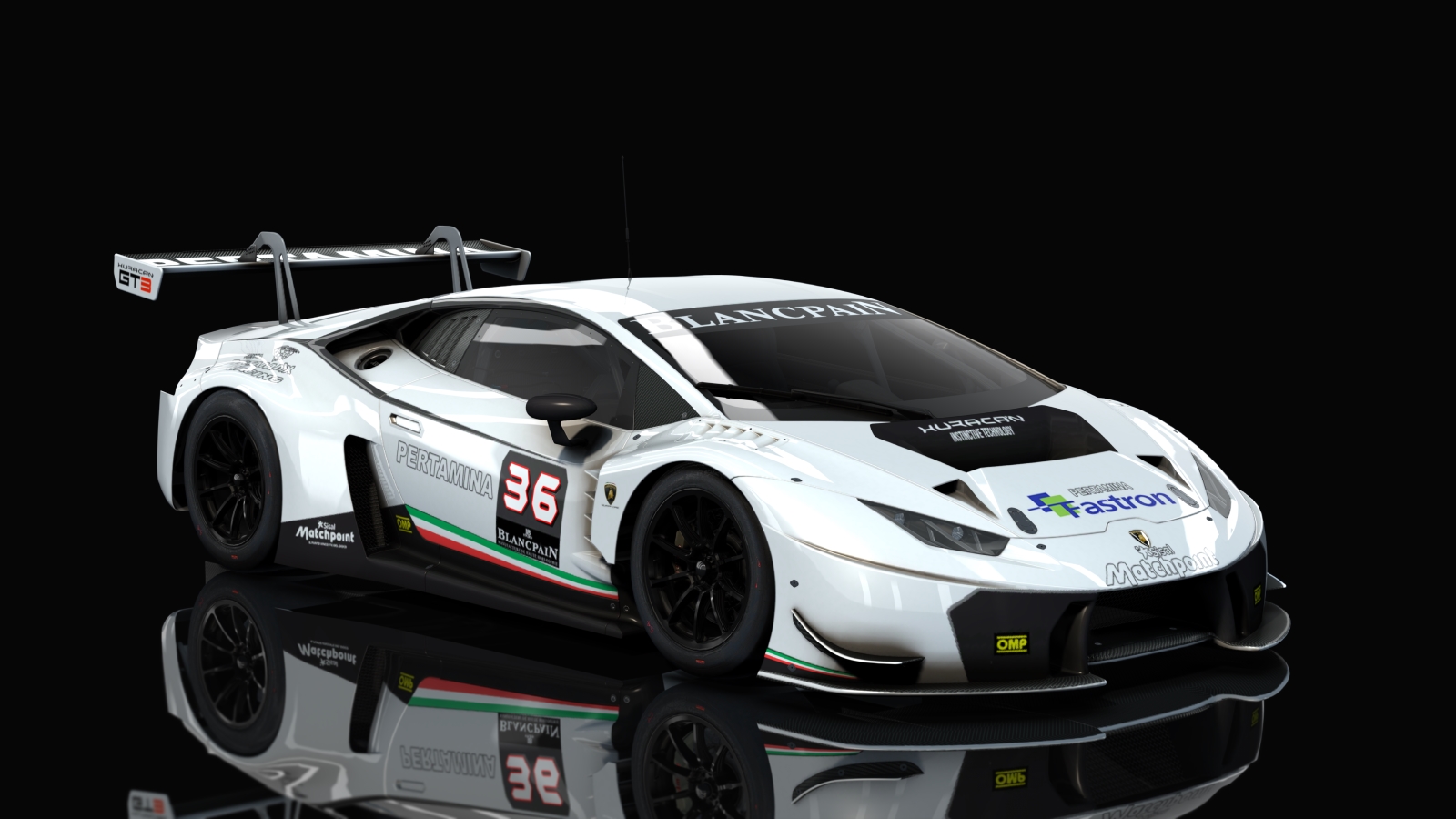 GT3 Lamborghini Huracan, skin Racing_White