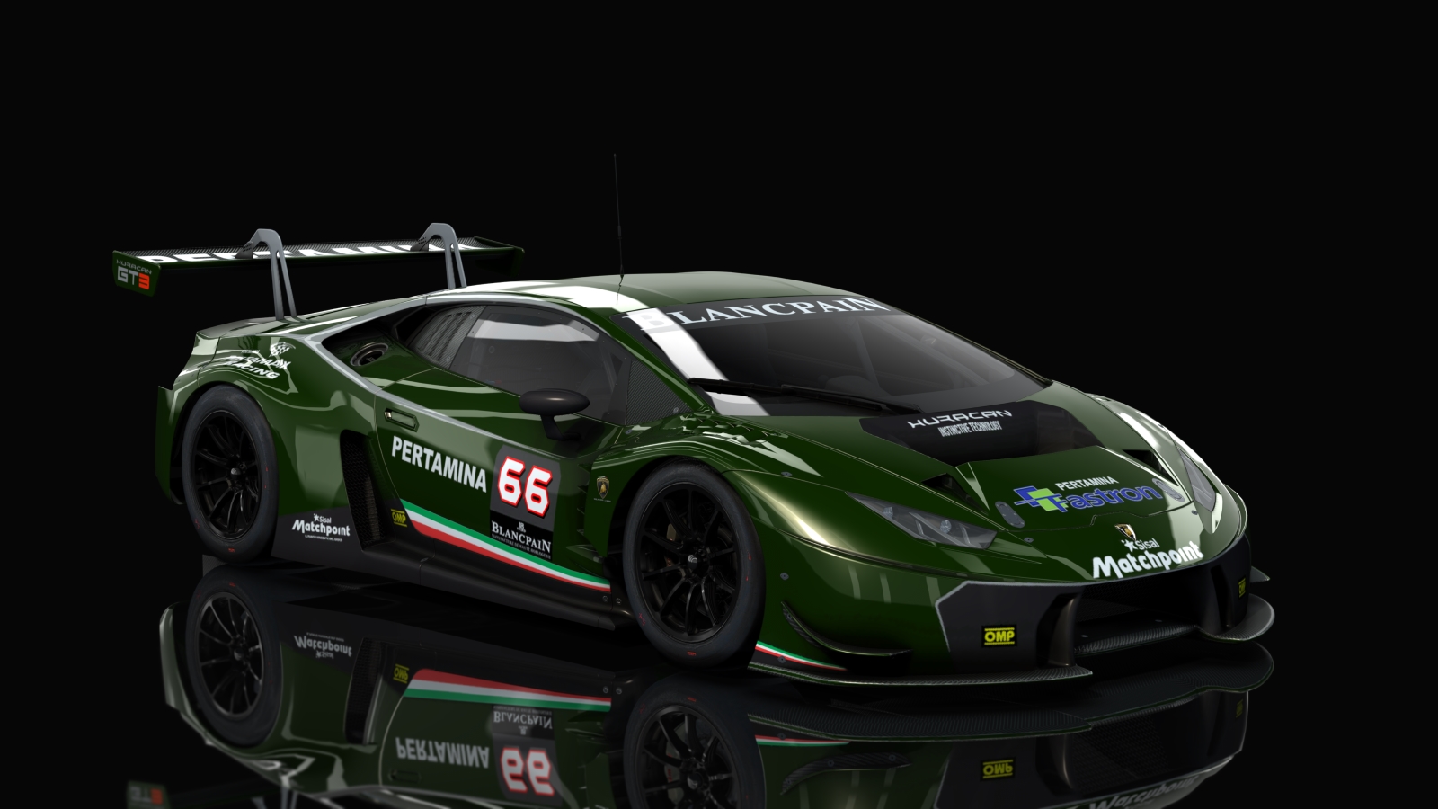 GT3 Lamborghini Huracan, skin Racing_darkgreen