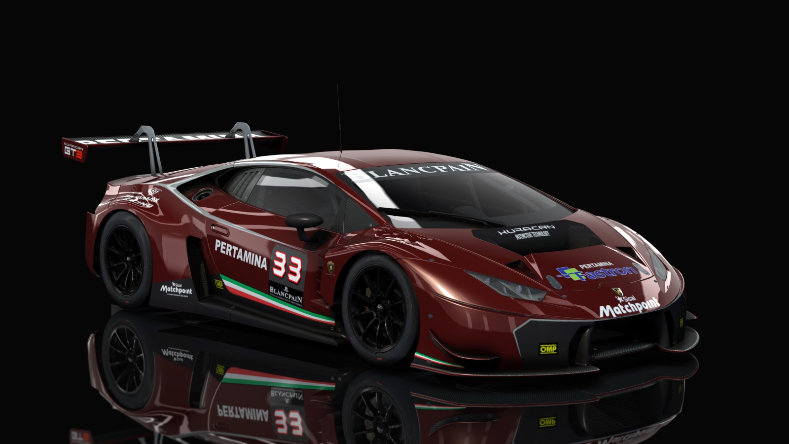 GT3 Lamborghini Huracan, skin Racing_darkred