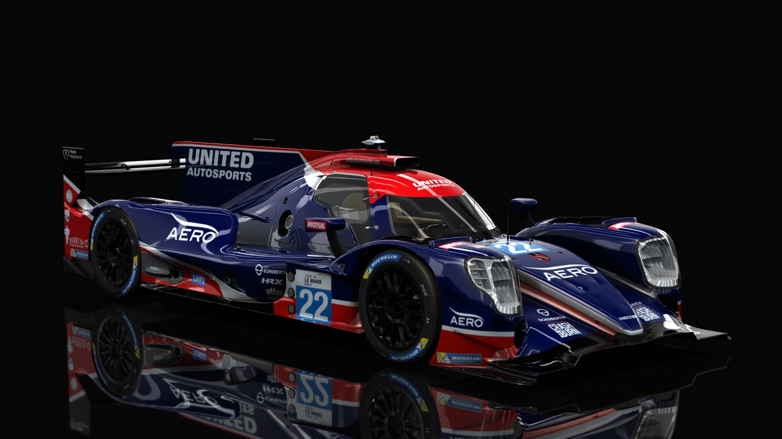 2022 Oreca 07 LMP2, skin 2023 #22 United Autosports AsLMS