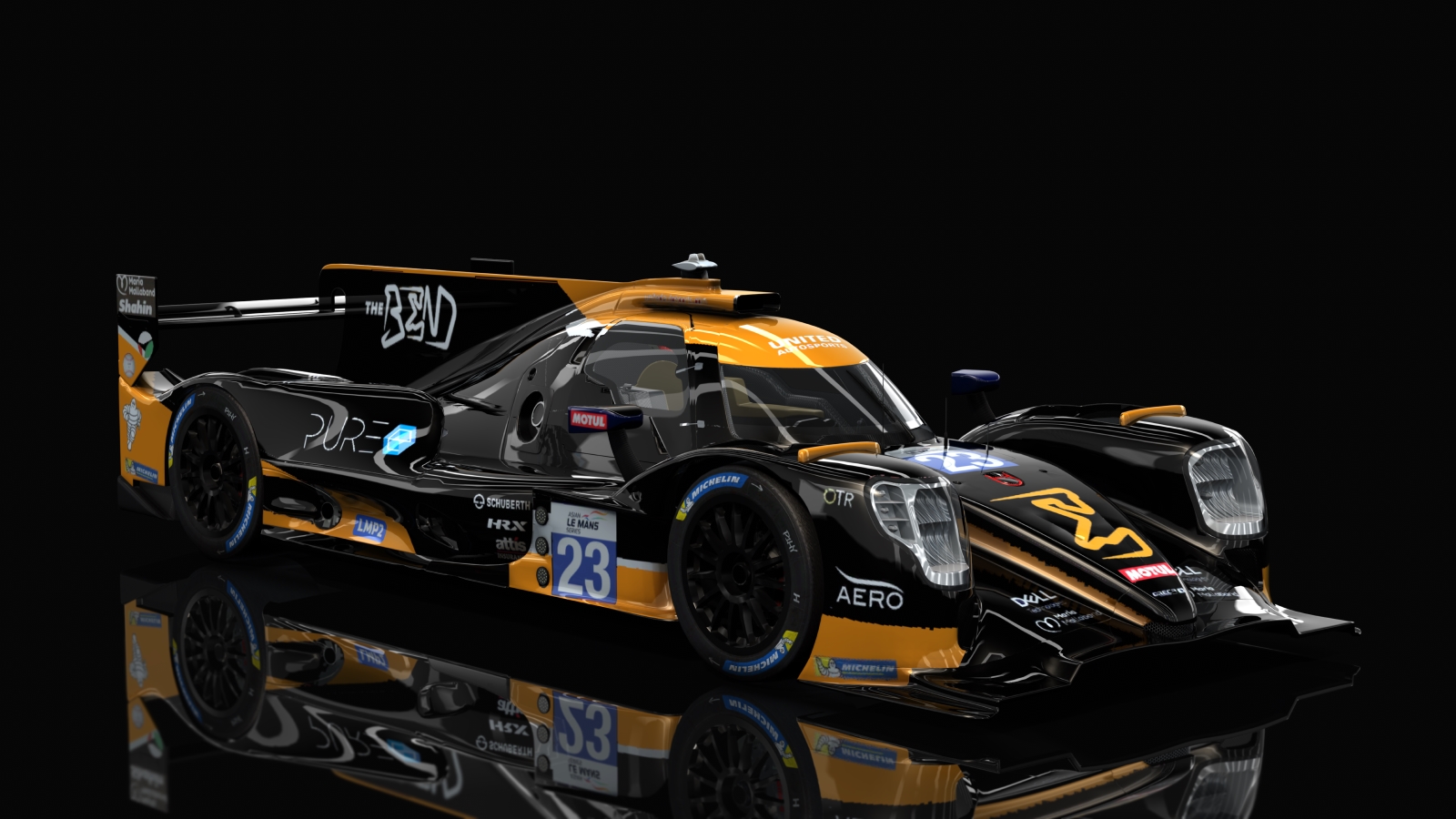 2022 Oreca 07 LMP2, skin 2023 #23 United Autosports AsLMS