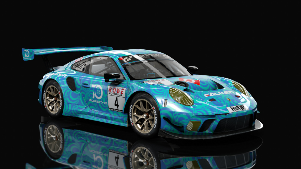 Porsche 911 GT3 R 2019 (991.2) Endurance, skin falken_motorsport_test_blue_4_vln_2018