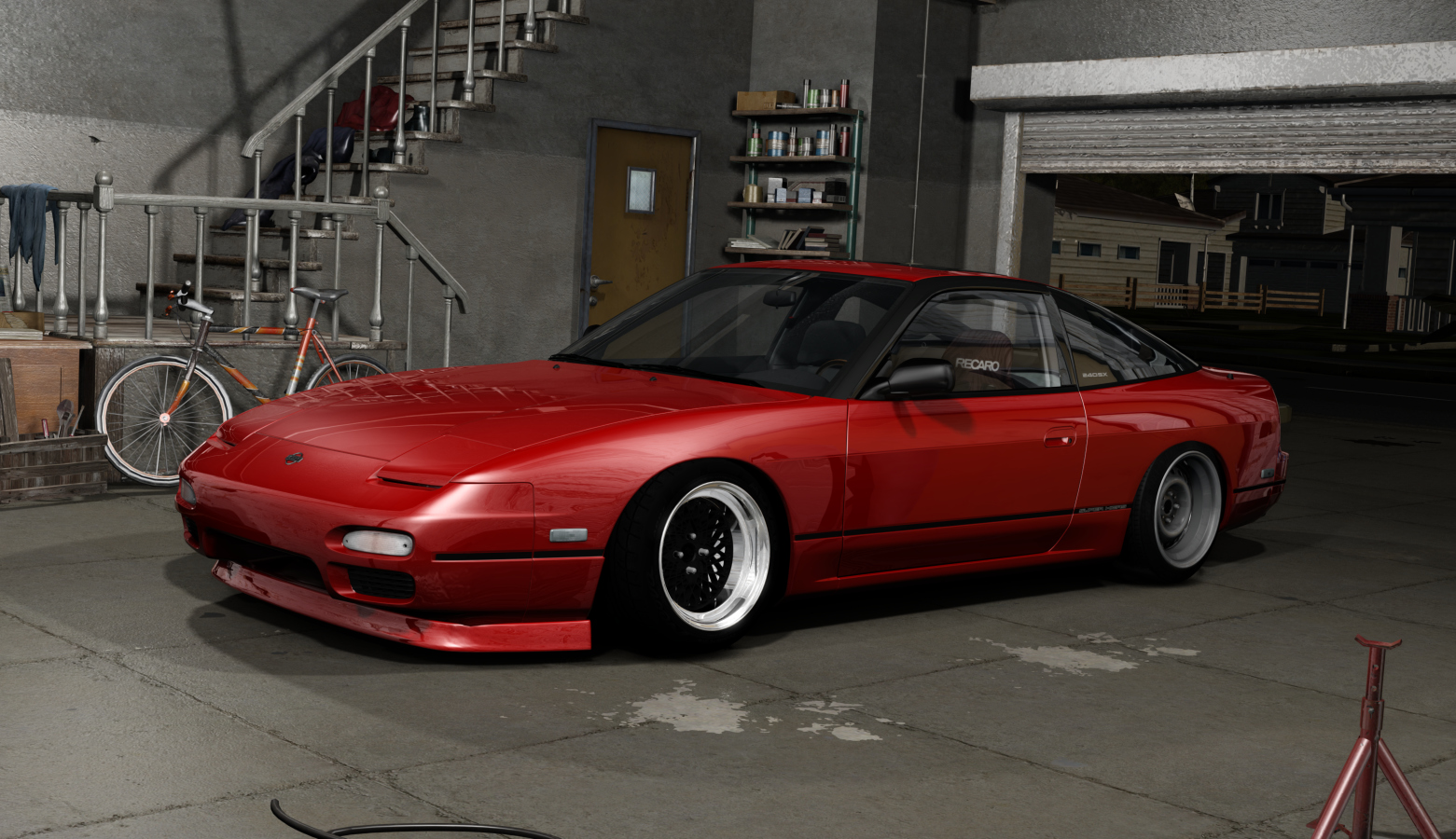 DWG Nissan 240sx KA, skin Cherry_Red