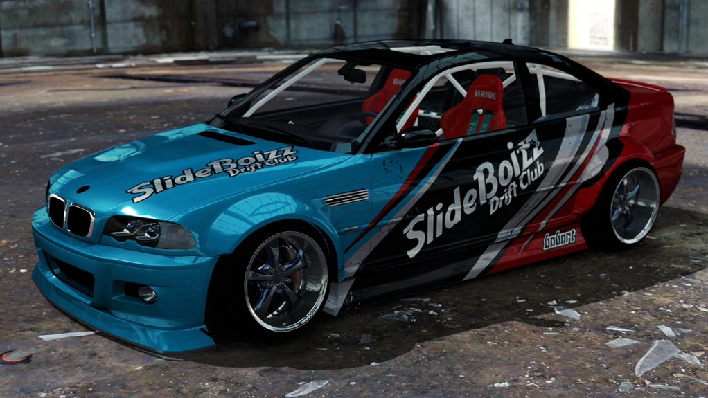 SlideBoizz BMW E46 v1.1, skin Babart Cyan