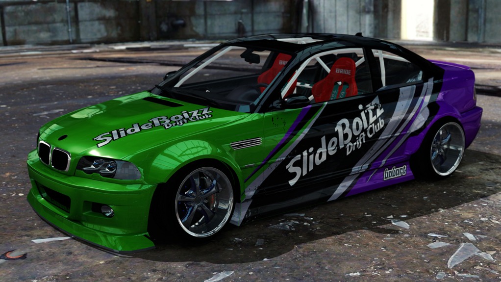 SlideBoizz BMW E46 v1.1, skin Babart Green