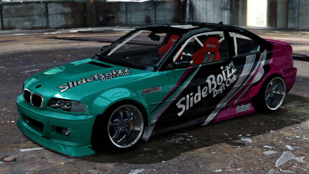 SlideBoizz BMW E46 v1.1, skin Babart Lime