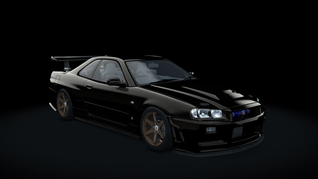 nissan skyline r34 gtr nasher, skin blackeddd out