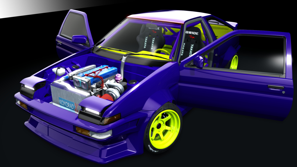4AGE TURBO Kas1 Toyota AE86 ATDT, skin purple