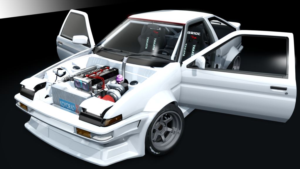 4AGE TURBO Kas1 Toyota AE86 ATDT, skin white