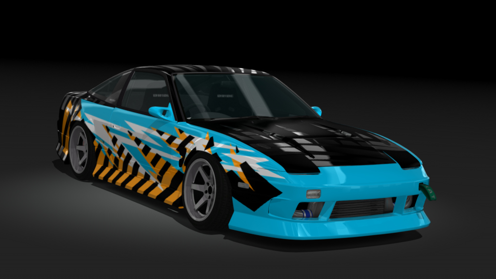Nissan Silvia S13 WDT Street, skin Electric Blue Orange