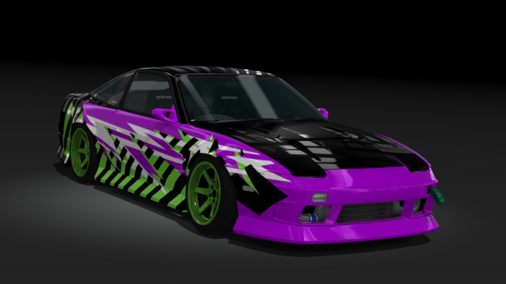 Nissan Silvia S13 WDT Street, skin Electric Purple Green