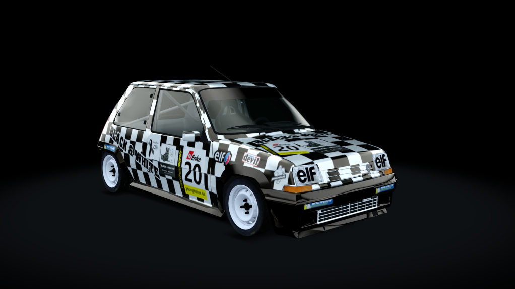 Renault 5 GT Turbo Youngtimer Challenge, skin 20-blackandwhite