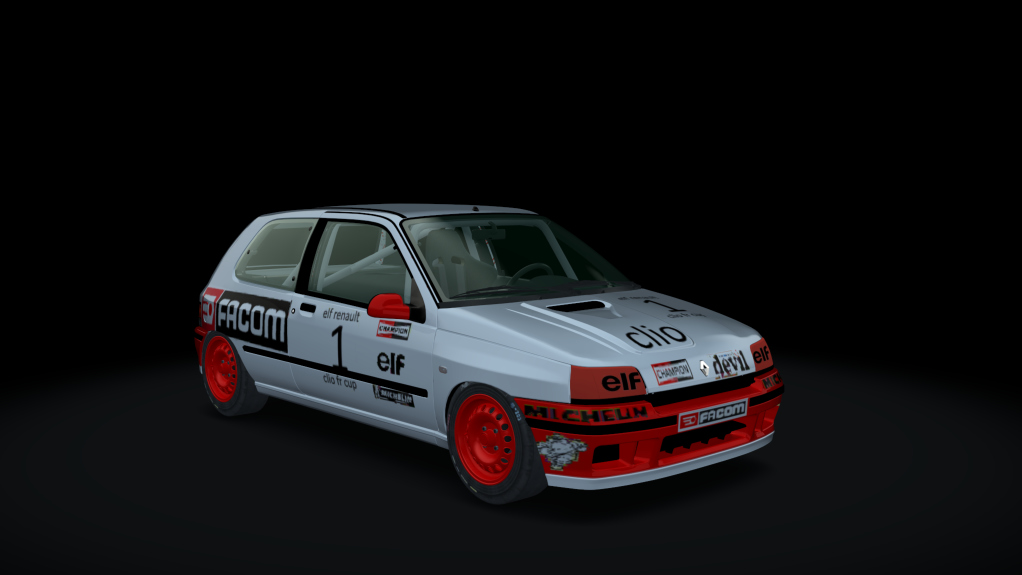 Renault Clio 16s Youngtimer Challenge, skin white