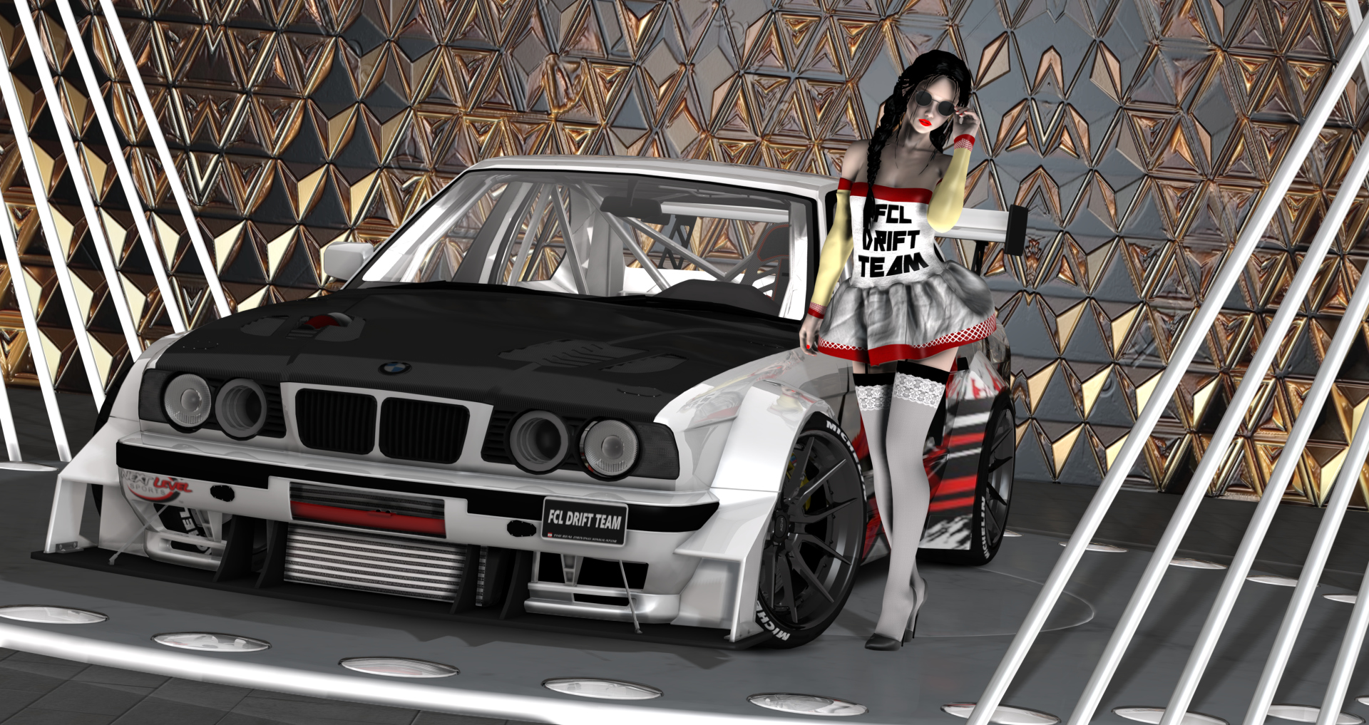 FCL-PACK_BMW-E34, skin white&red