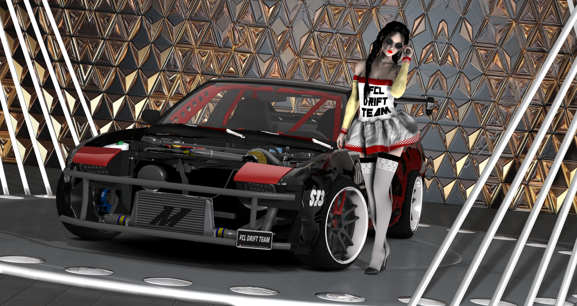 FCL-PACK_Nissan 240SX MIssile, skin black&red