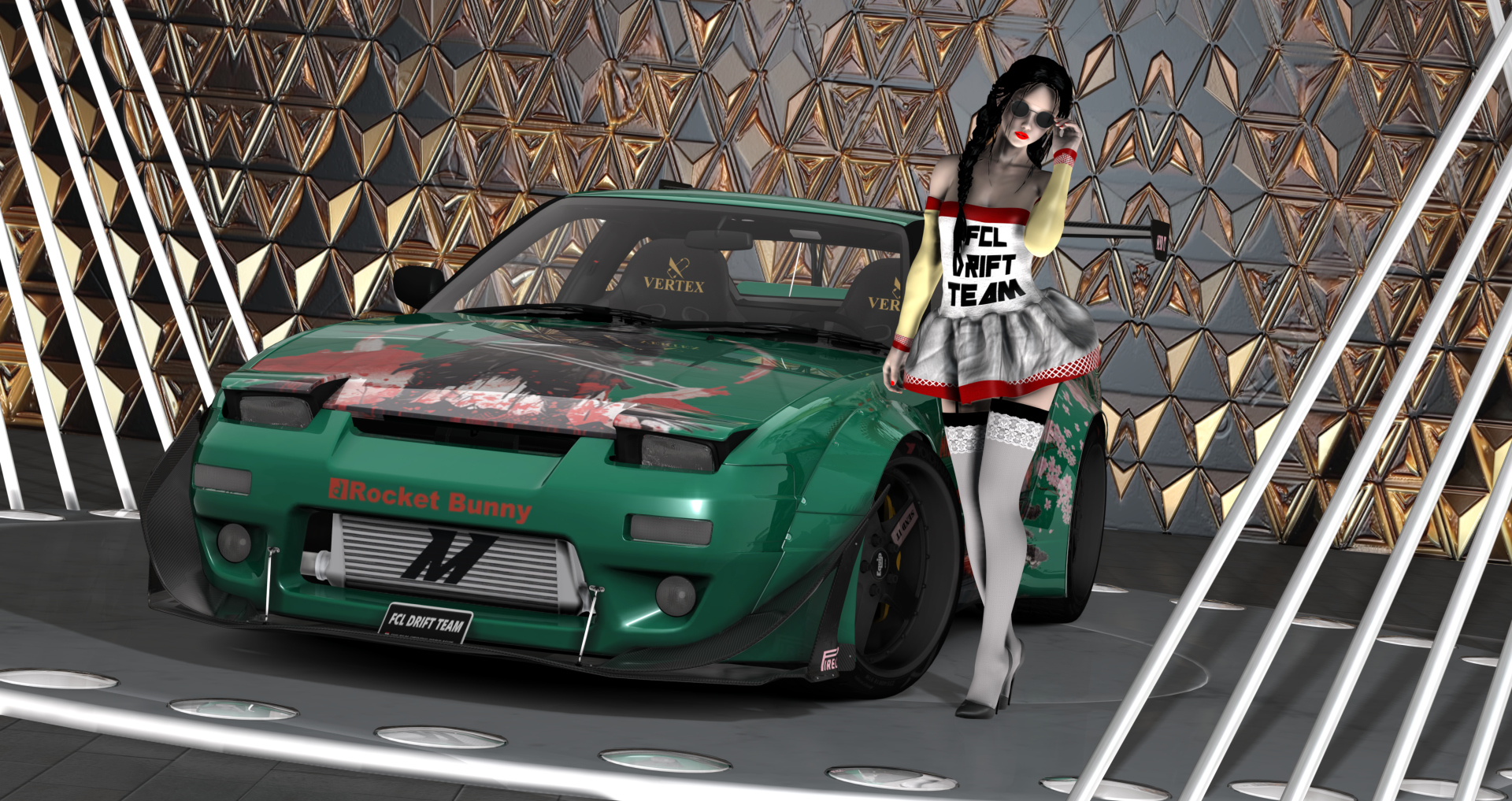 FCL-PACK_NISSAN S13 PANDEM, skin green