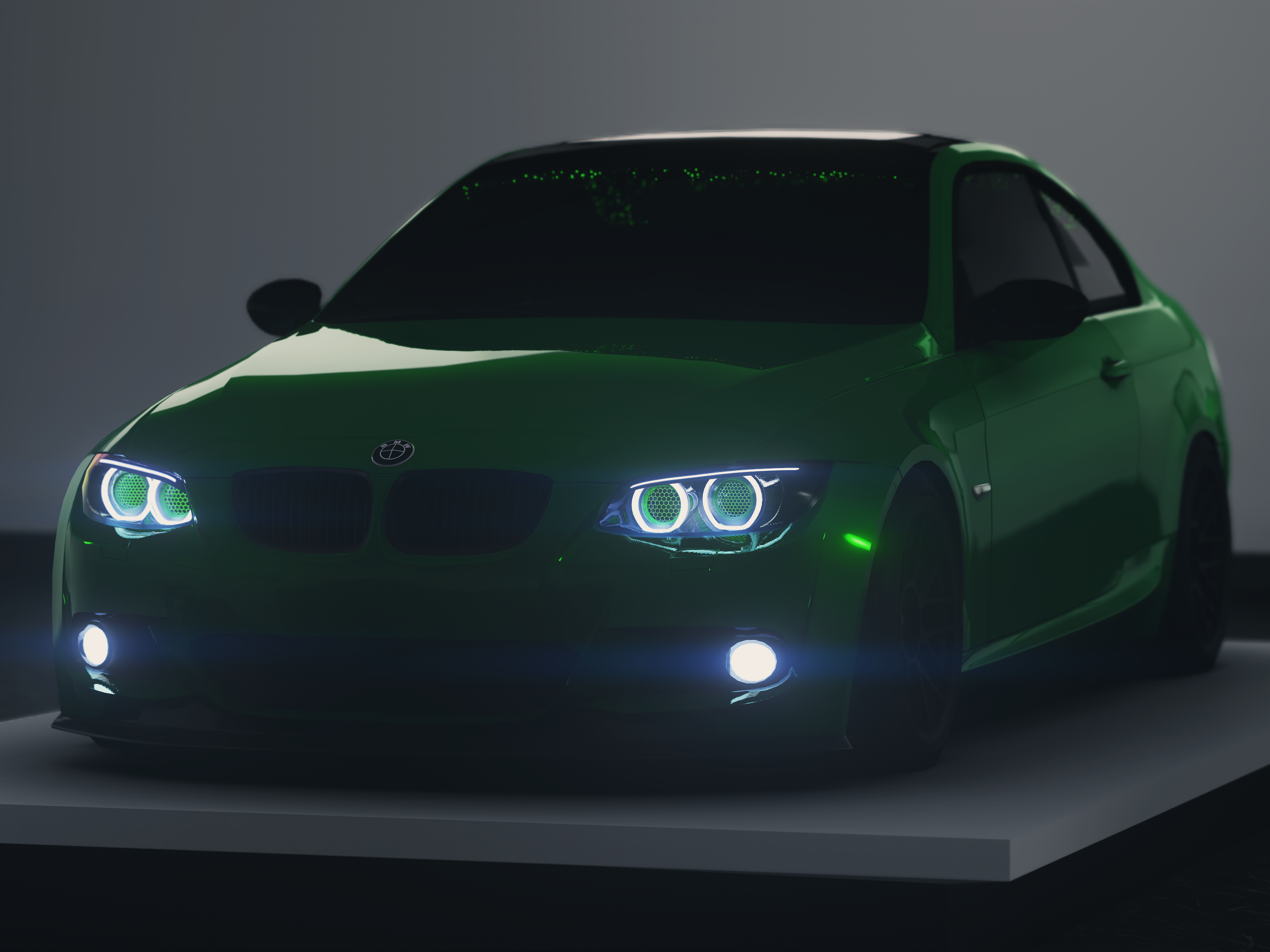 BMW 335i E92 2010 Single Turbo | Prvvy, skin 07 Green metallic