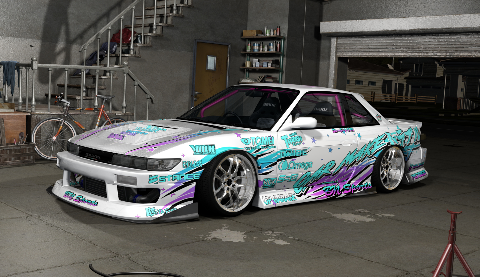 DWG Nissan Silvia S13 Street Style, skin Makeru