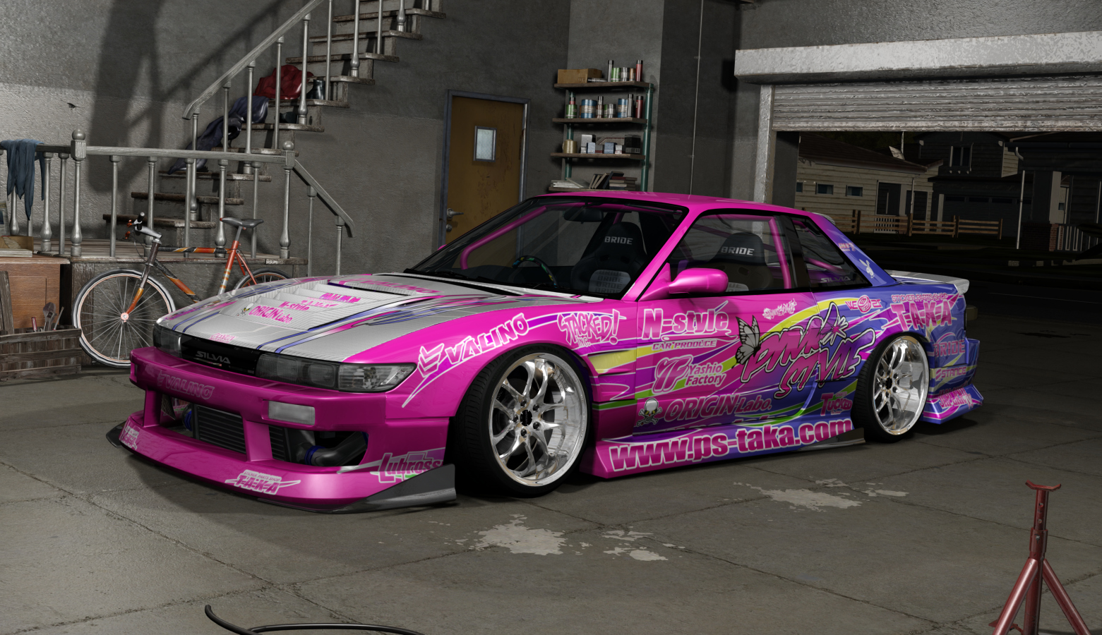 DWG Nissan Silvia S13 Street Style, skin Miki Takagi