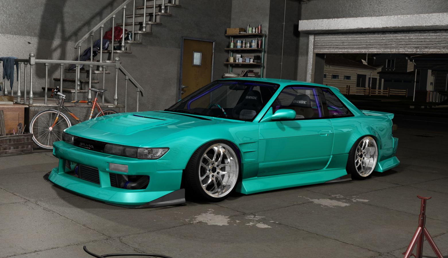 DWG Nissan Silvia S13 Street Style, skin Teal