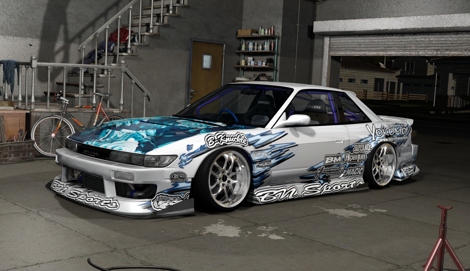 DWG Nissan Silvia S13 Street Style, skin bluerose