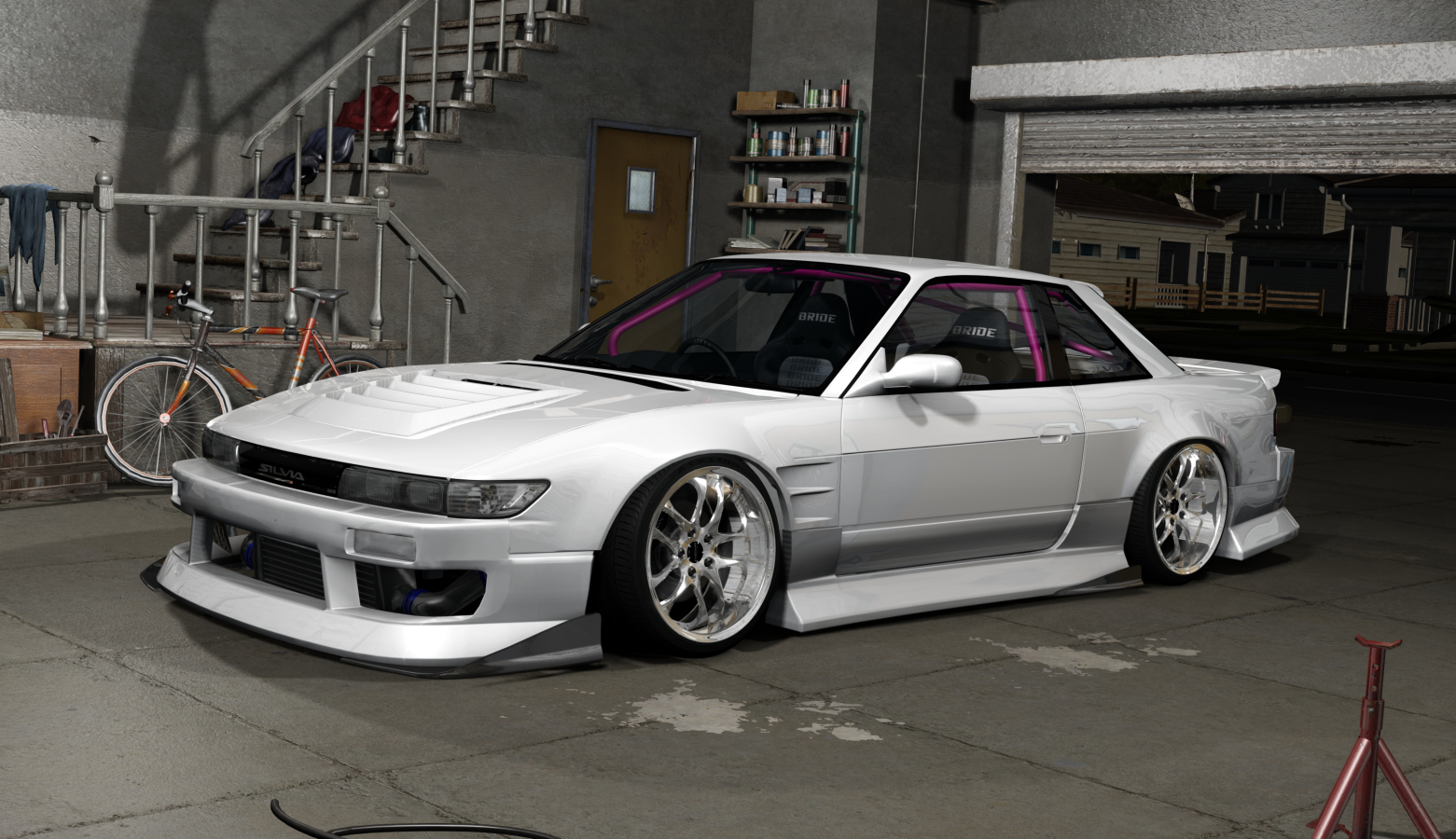 DWG Nissan Silvia S13 Street Style, skin white