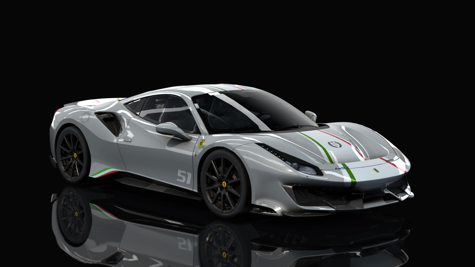 Ferrari 488 Pista Piloti Ferrari | Redd Tuned, skin 02_argento_nurburgring