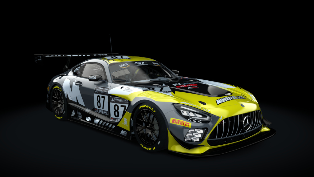 Mercedes-Benz AMG GT3 EVO WB 2023, skin Akka Yellow #87