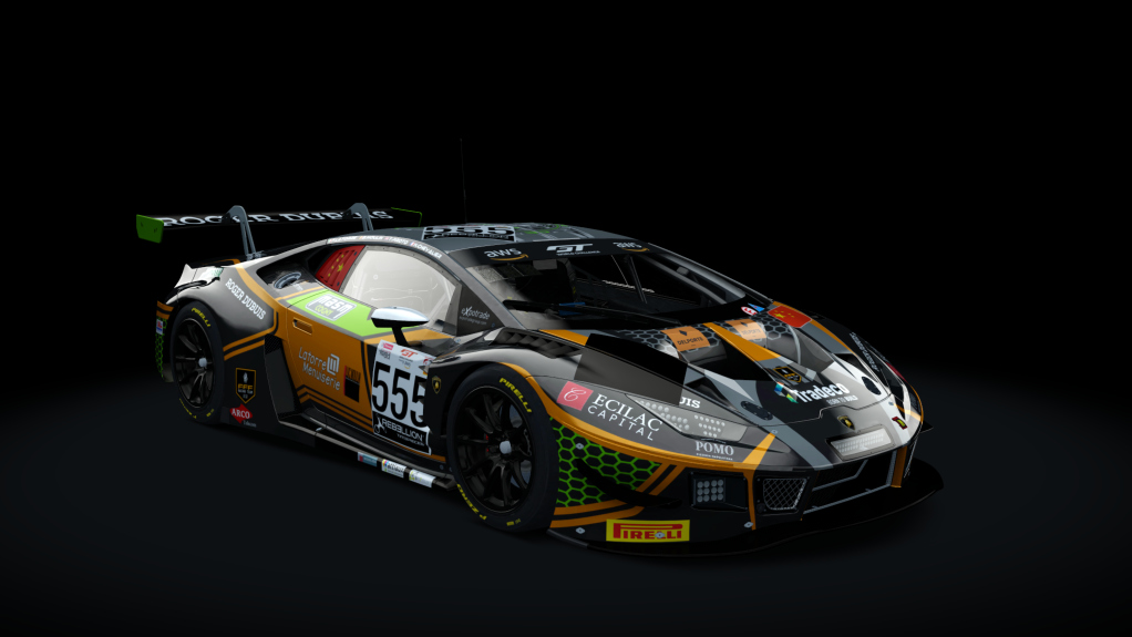 WB Lamborghini Huracan GT3 EVO, skin Orange 1 FFF Racing Team #555 24h Spa