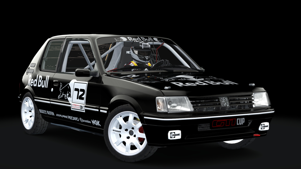 Peugeot 205 GTI Cup, skin redbull_black