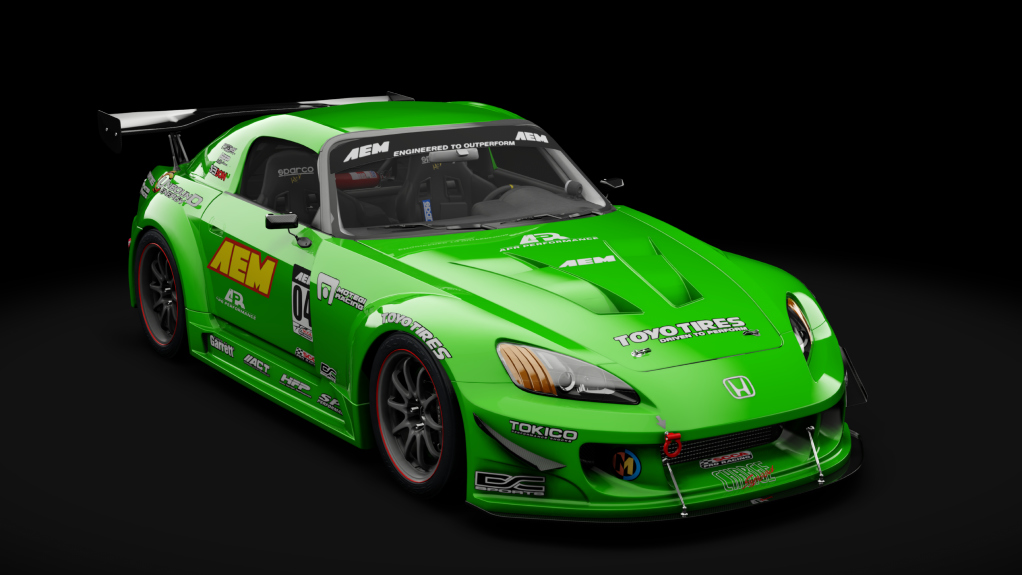 Honda S2000 2003 Race Car, skin 20_Lime Green Met